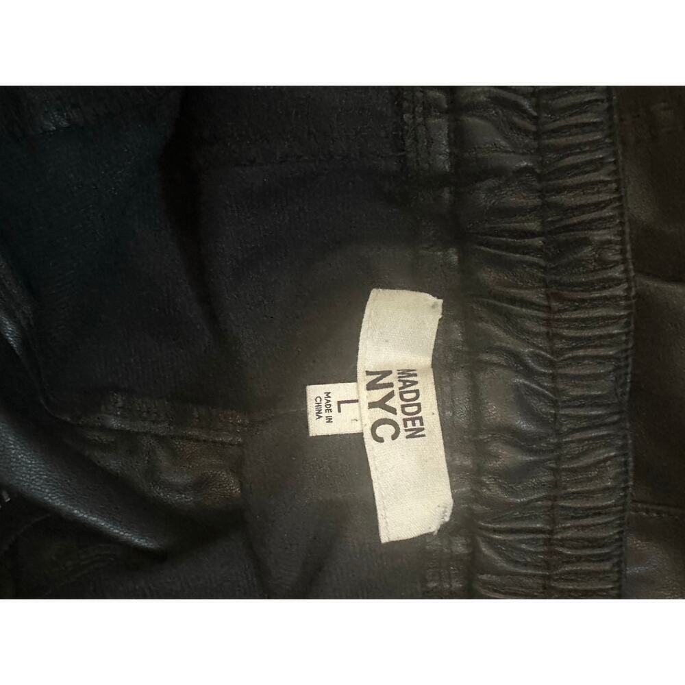 Madden NYC junior Black Faux Leather Jogger Pants Black L - Picture 10 of 10